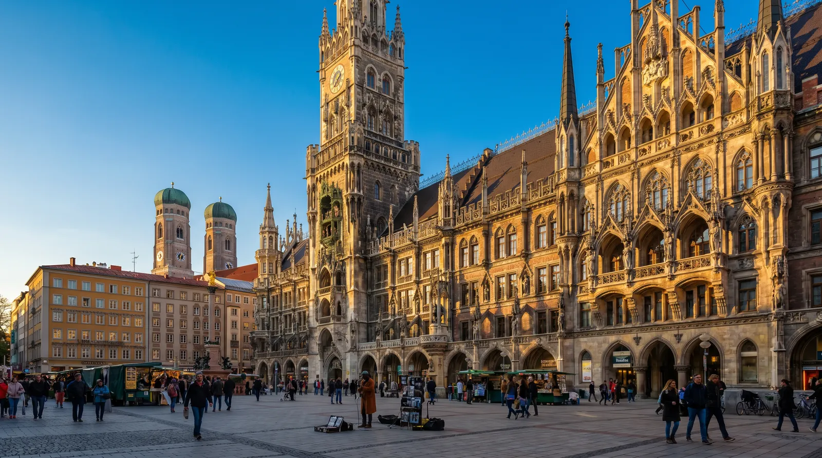 Umzugsunternehmen in München – Marienplatz mit Neuem Rathaus und Frauenkirche