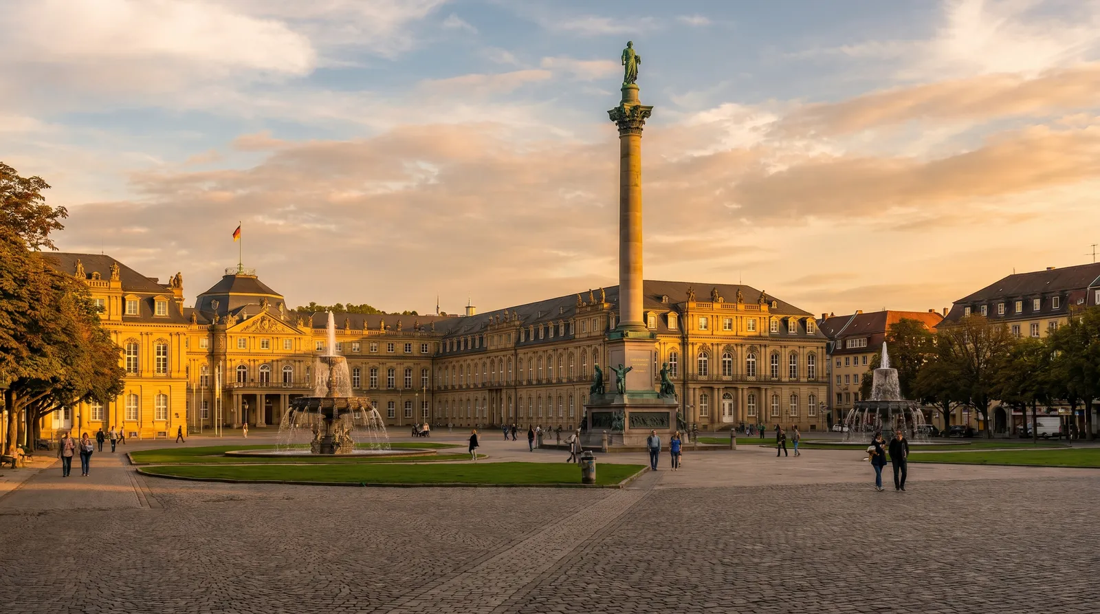 Umzugsunternehmen in Stuttgart – Schlossplatz mit Neuem Schloss